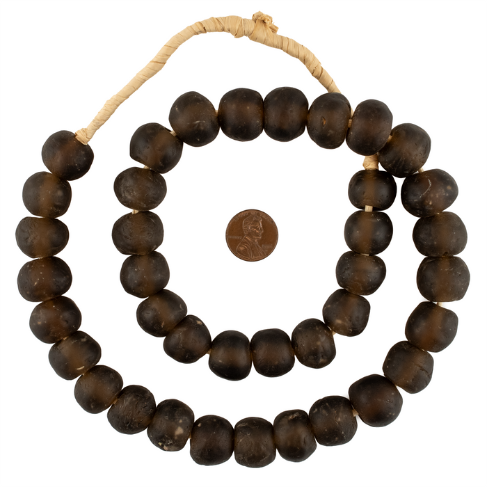 Mocha Brown Recycled Glass Beads (18mm)