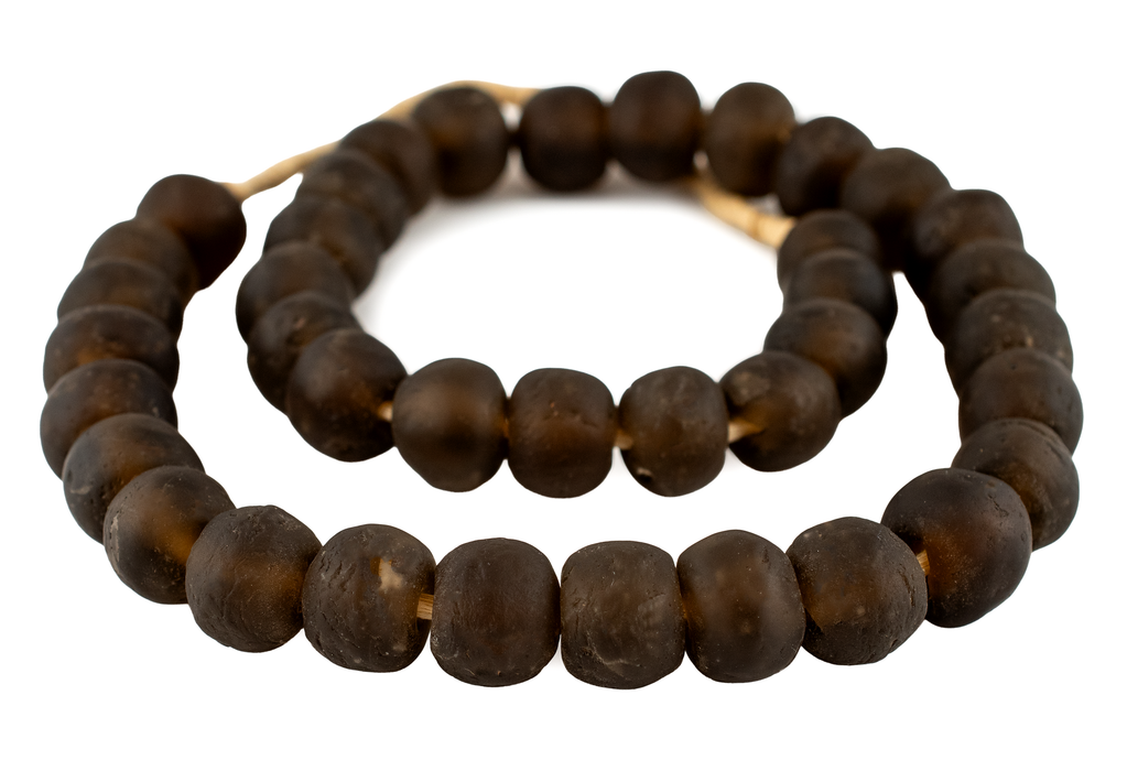 Mocha Brown Recycled Glass Beads (18mm)