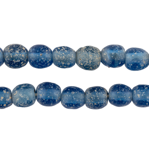 Faded Blue Ancient Style Java Glass Beads (9mm)