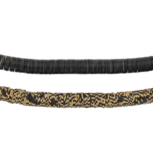 Rare Black Patterned Vintage Vinyl Beads (6mm) - The Bead Chest