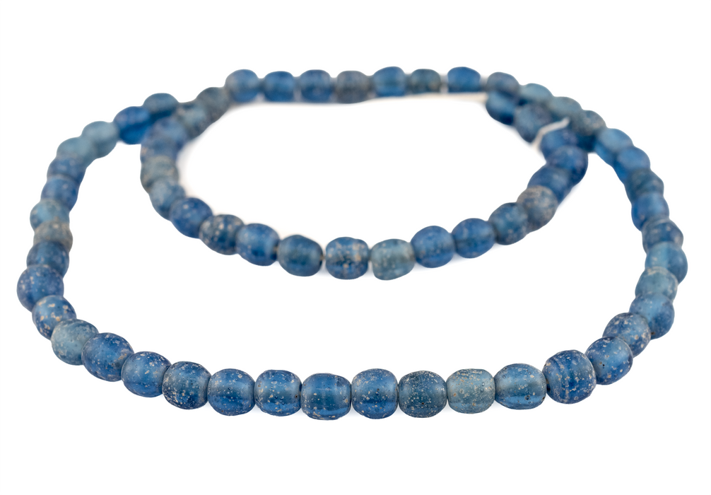 Faded Blue Ancient Style Java Glass Beads (9mm)