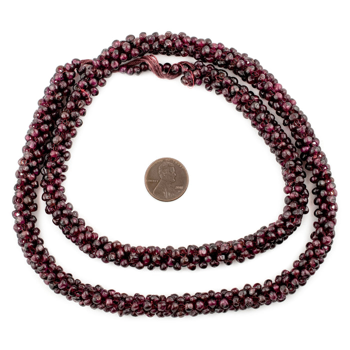 Red Garnet Rope Beads (4mm)