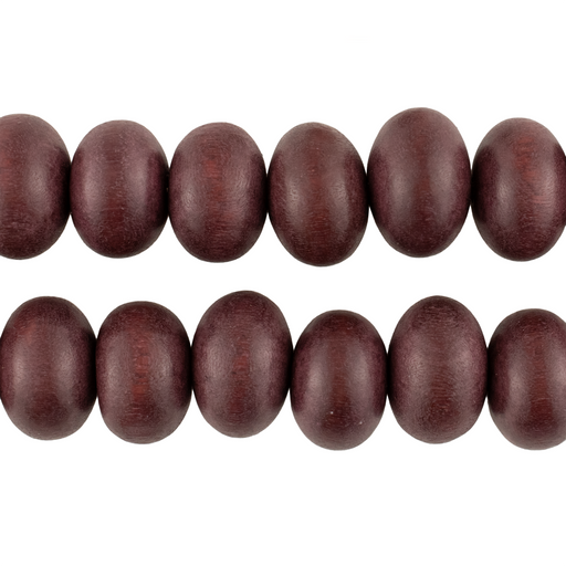 Grape Brown Abacus Natural Wood Beads (10x15mm)