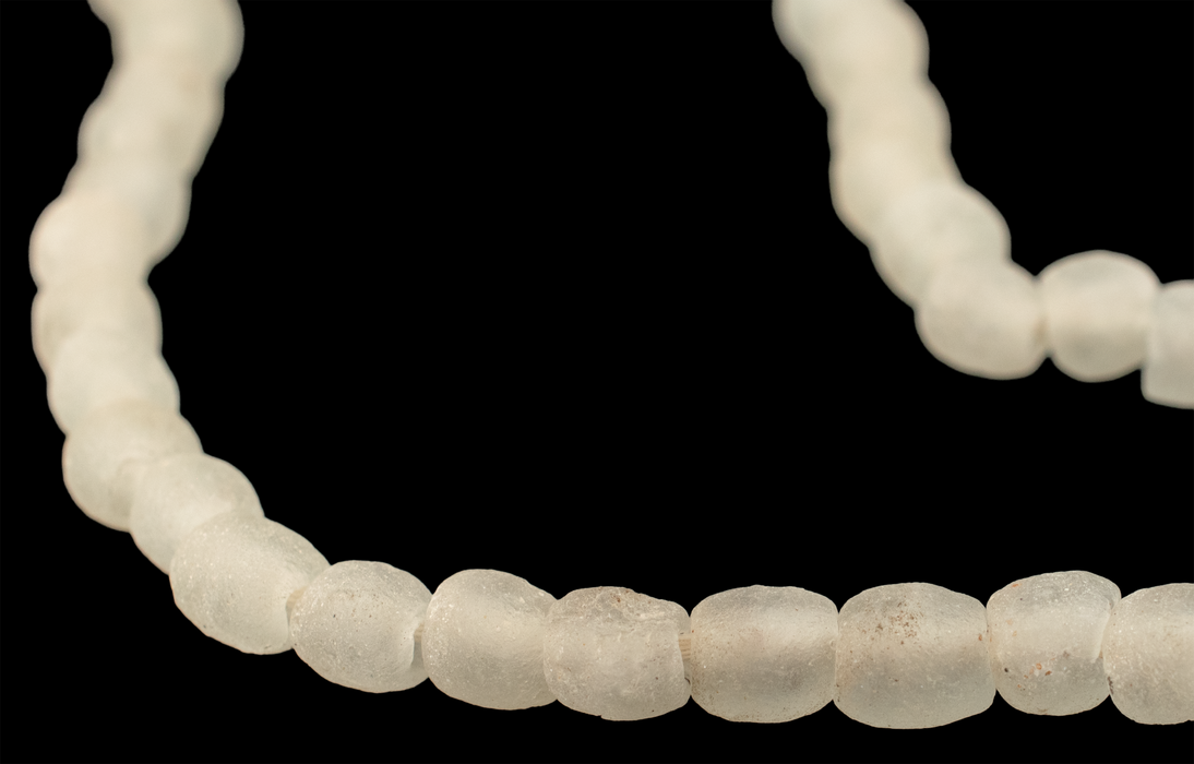 Clear Aqua Recycled Glass Beads (7mm)