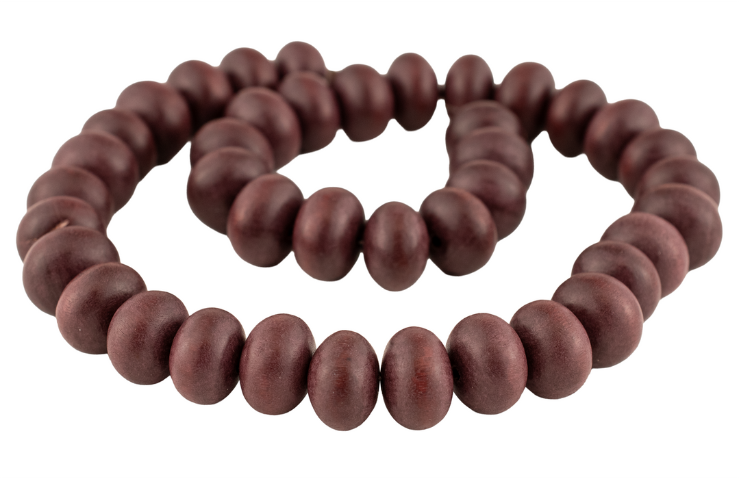 Grape Brown Abacus Natural Wood Beads (10x15mm)