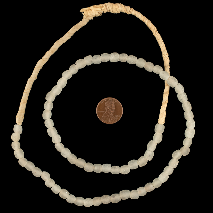 Clear Aqua Recycled Glass Beads (7mm)