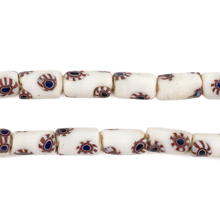 Matching Chevron-Style Antique Venetian Millefiori Trade Beads