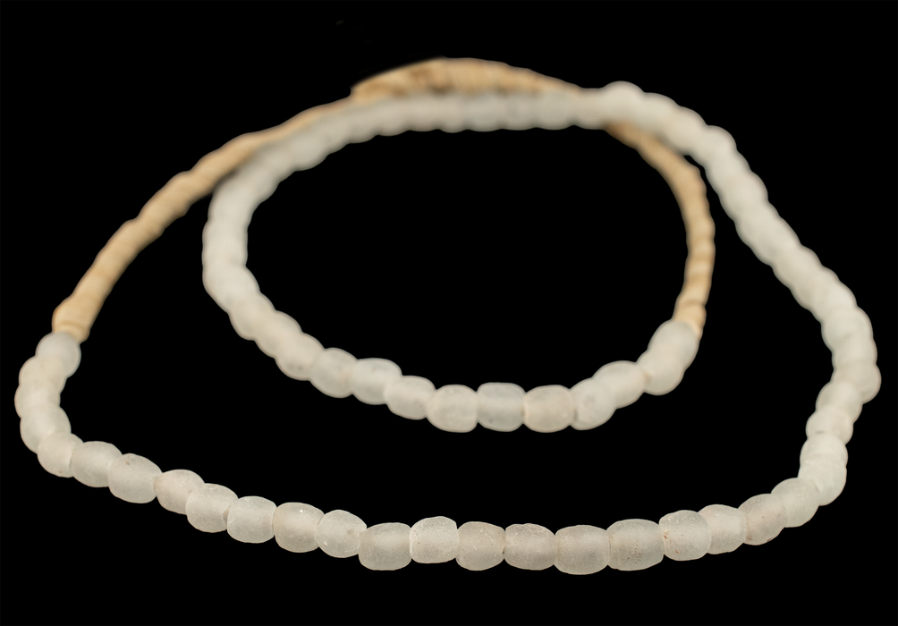 Clear Aqua Recycled Glass Beads (7mm)