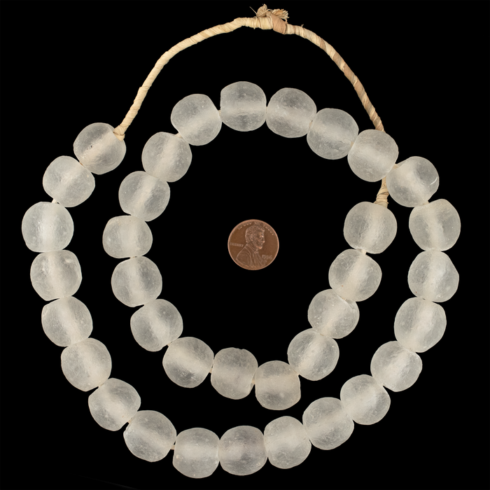 Clear Recycled Glass Beads (18mm)