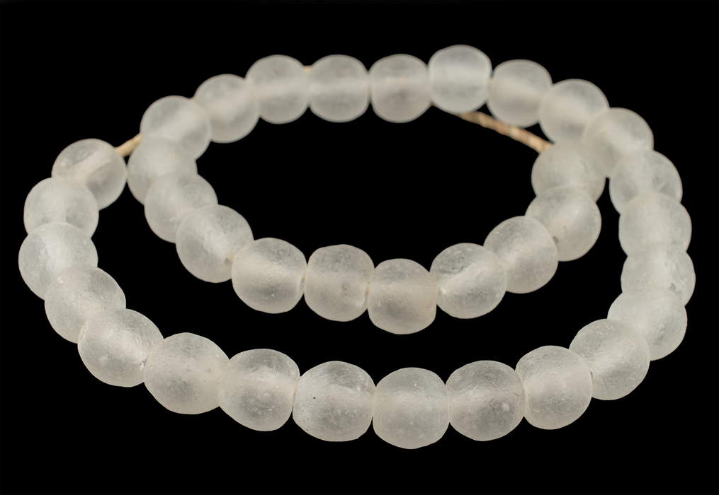 Clear Recycled Glass Beads (18mm)