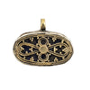 Brass Inlaid Midnight Blue Floral Pendant