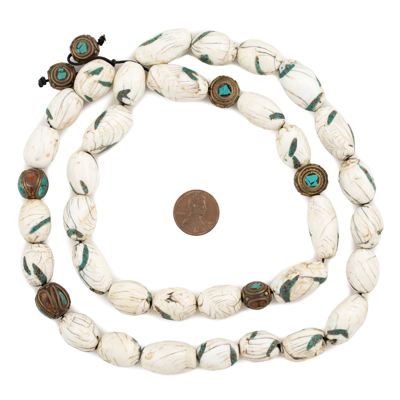 Inlaid Oval Naga Conch Shell Beads (14mm) — The Bead Chest