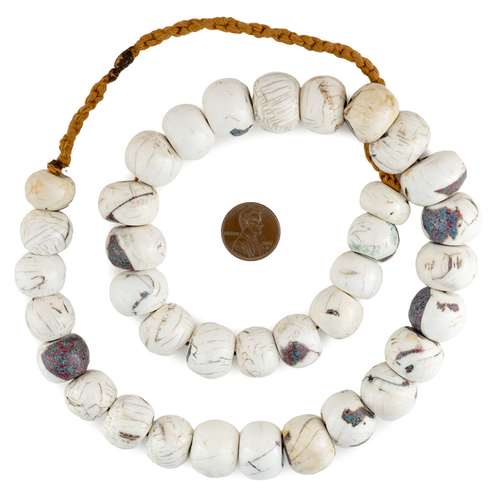 Inlaid Round Naga Graduated Conch Shell Beads (15-20mm)