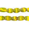 Yellow & Green Matching Oval Antique Venetian African Millefiori Trade Beads (Long Strand)