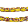 Brown & Yellow Matching Antique Oval Venetian Millefiori Beads