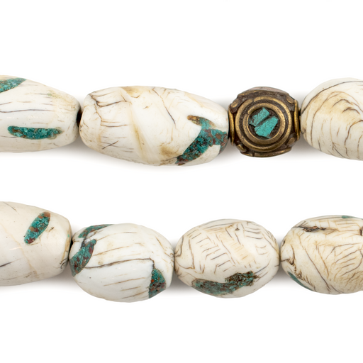 Inlaid Oval Naga Conch Shell Beads (14mm)