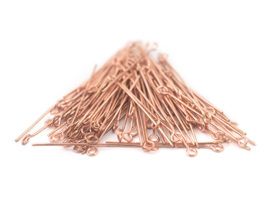 Copper 21 Gauge 1.5 Inch Eye Pins (Approx 500 pieces) - The Bead Chest