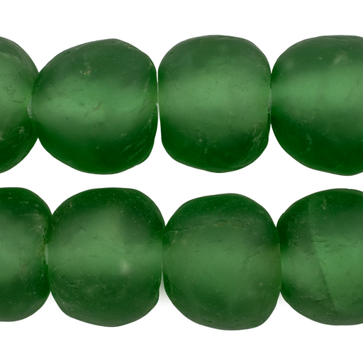 Light Green Recycled Glass Beads (18mm) - The Bead Chest