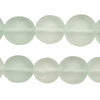 Clear Aqua Flat Circular Java Recycled Glass Beads (18mm)