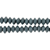 Charcoal Grey Bicone Natural Wood Beads (5x8mm)