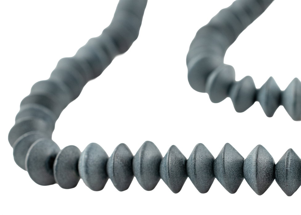 Charcoal Grey Bicone Natural Wood Beads (5x8mm)