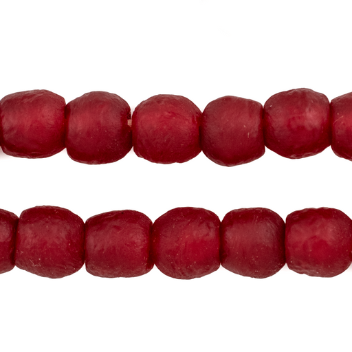 Deep Red Recycled Glass Beads (11mm) - The Bead Chest