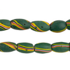 Green Striped Matching Antique Oval Venetian Millefiori Beads