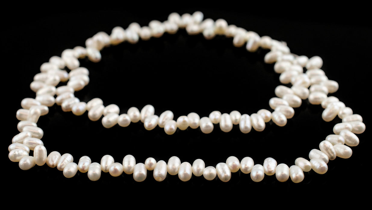 Top-Drilled Potato-Shape Vintage Japanese Pearl Beads (4x6mm)
