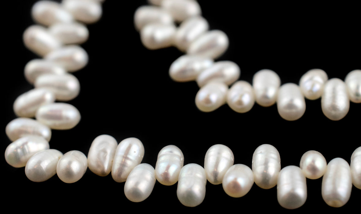 Top-Drilled Potato-Shape Vintage Japanese Pearl Beads (4x6mm)