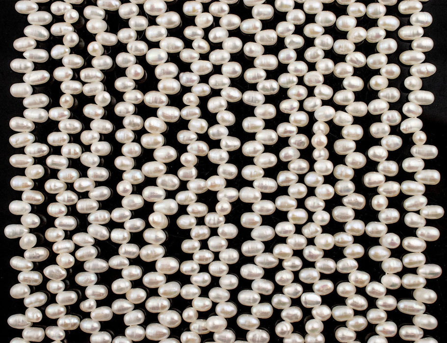 Top-Drilled Potato-Shape Vintage Japanese Pearl Beads (4x6mm)