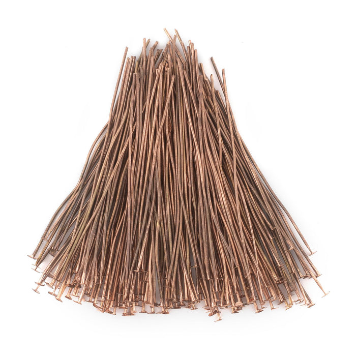 Copper 21 Gauge 2.5 Inch Head Pins (Approx 500 pieces) - The Bead Chest