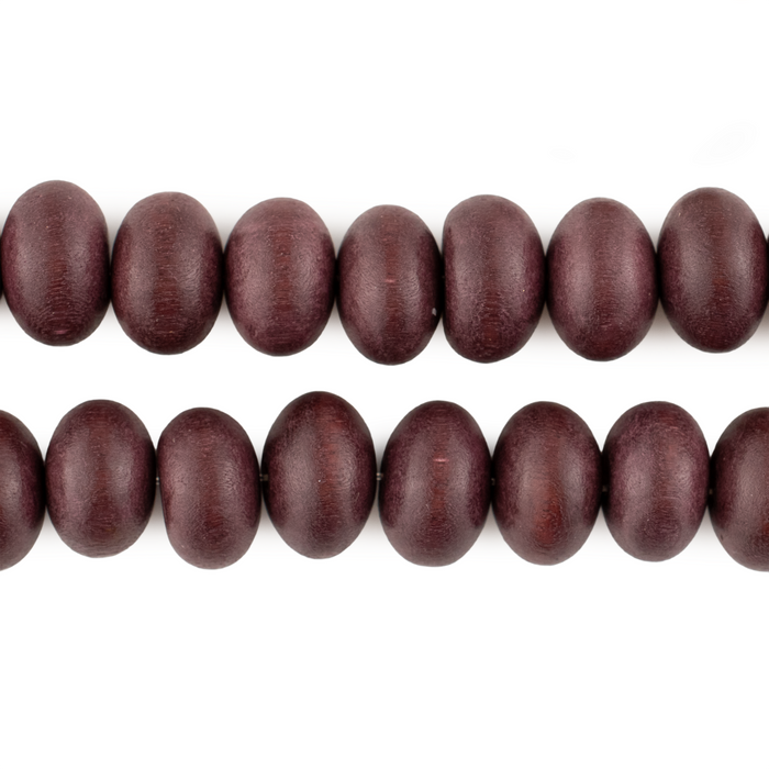 Grape Brown Abacus Natural Wood Beads (8x12mm)