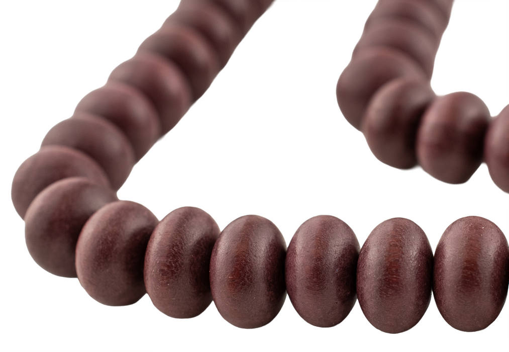 Grape Brown Abacus Natural Wood Beads (8x12mm)