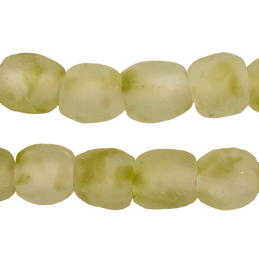 Olive Swirl Recycled Glass Beads (14mm) - The Bead Chest