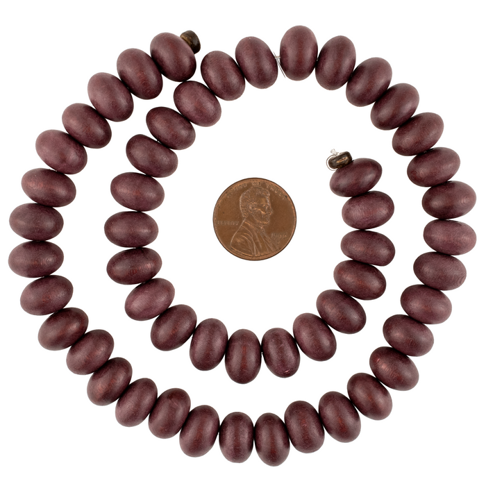 Grape Brown Abacus Natural Wood Beads (8x12mm)