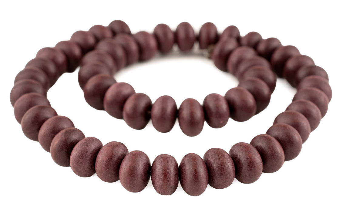 Grape Brown Abacus Natural Wood Beads (8x12mm)