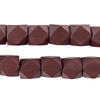 Grape Brown Diamond Cut Natural Wood Beads (12mm)