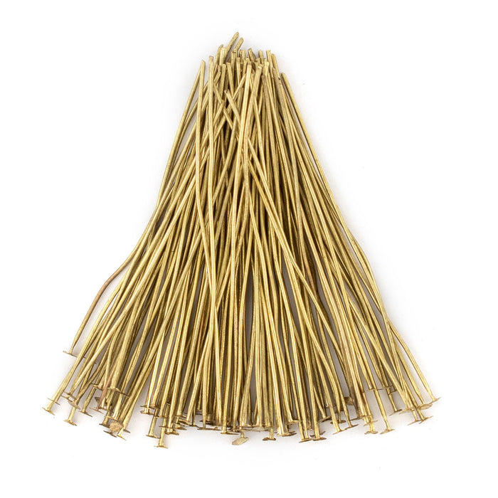 Brass 21 Gauge 2.5 Inch Head Pins (Approx 500 pieces) - The Bead Chest