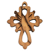 Olive Wood Pendant from Bethlehem (Floral Cross)