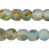 Blue Brown Swirl Recycled Glass Beads (14mm)