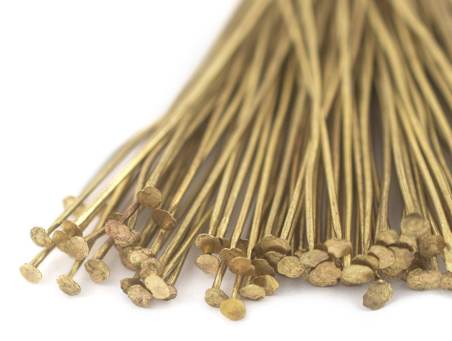 Brass 21 Gauge 2.5 Inch Head Pins (Approx 500 pieces) - The Bead Chest