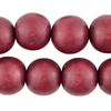 Raspberry Red Round Natural Wood Beads (20mm)