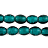 Teal Oval White Heart Beads (13x11mm)