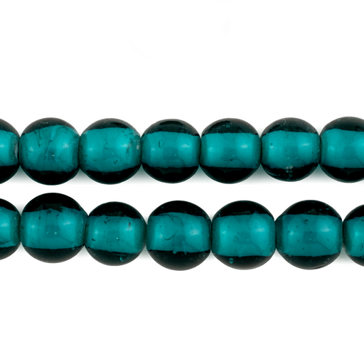 Jumbo Teal White Heart Beads (10mm) - The Bead Chest
