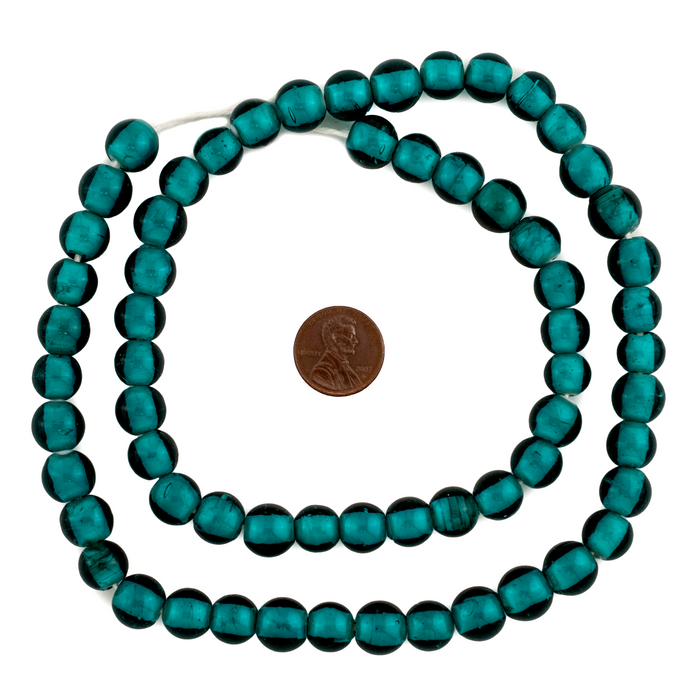 Jumbo Seafoam Green White Heart Beads (10mm) - The Bead Chest