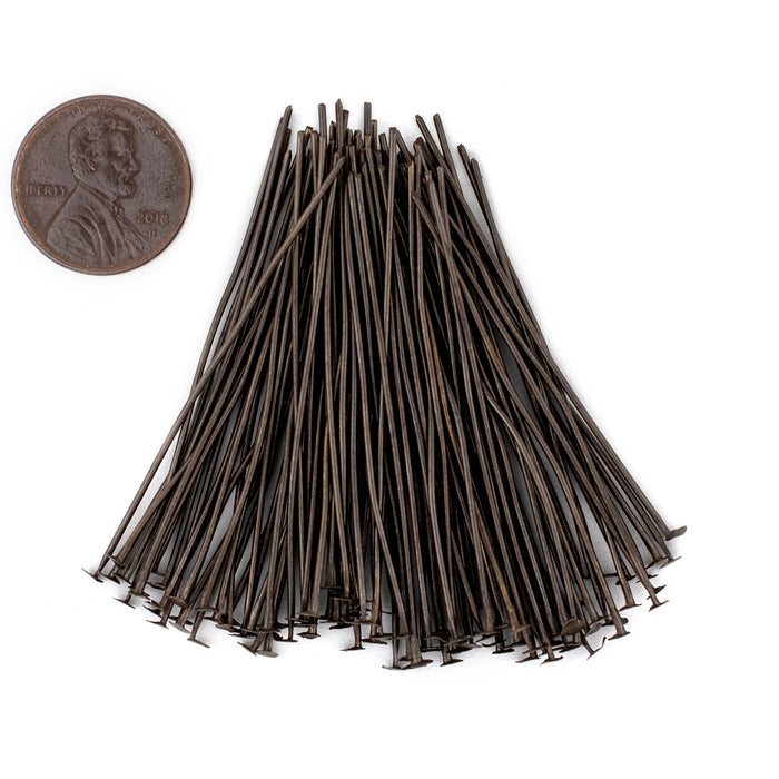 Antiqued Brass 21 Gauge 2 Inch Head Pins (Approx 500 pieces) - The Bead Chest