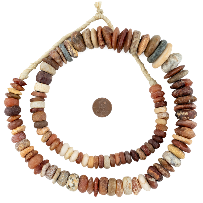 Ancient Chiseled Mali Stone & Carnelian Beads