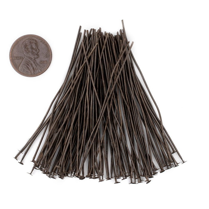 Antiqued Brass 21 Gauge 2.5 Inch Head Pins (Approx 500 pieces) - The Bead Chest