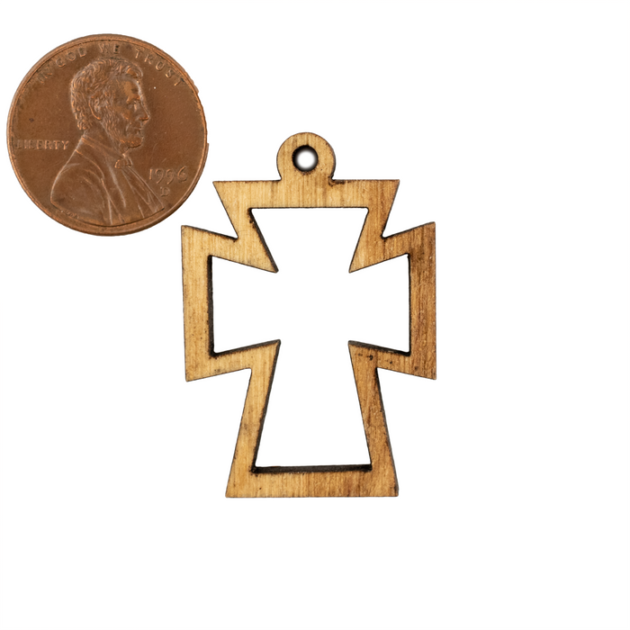 Olive Wood Pendant from Bethlehem (Wide Cross)