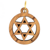 Olive Wood Pendant from Bethlehem (Circular Star of David)